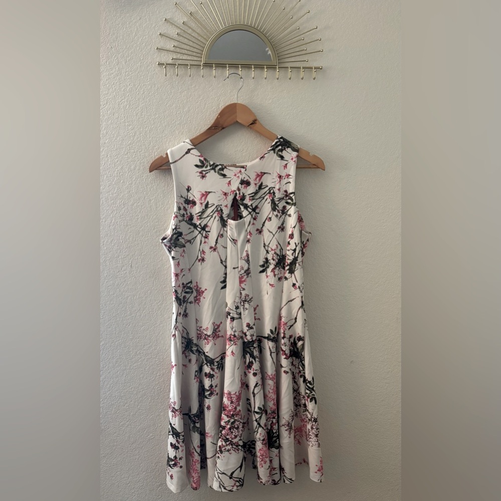 Floral Sleeveless Dress - Pink and Black